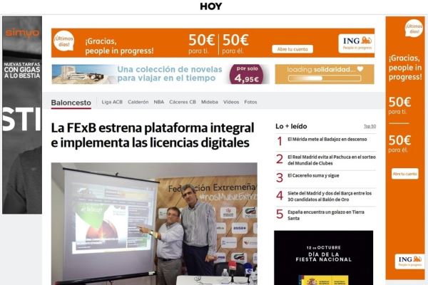 HOY Extremadura - La FExB estrena plataforma integral e implementa las licencias digitales