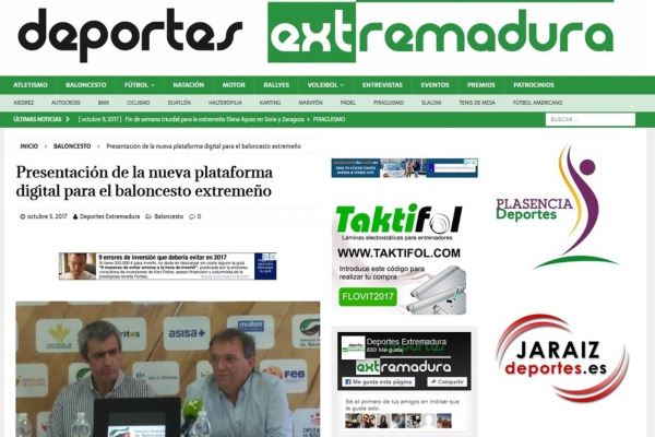 SPORTS EXTREMADURA - Presentation of the new digital platform for basketball in Extremadura